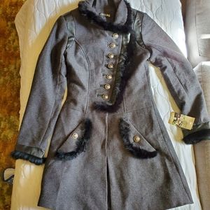 Brand New Fitted Military Inspired FurTrench Coat